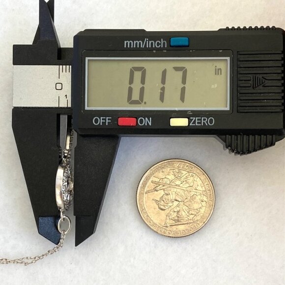 Sterling Silver 925 2" Cubic Zirconia CZ Key Pendant Necklace 20" Cable Chain - Picture 15 of 16